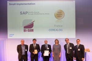 Cérémonie SAP Quality Awards - Gagnant Gold CEREALOG et BISAM